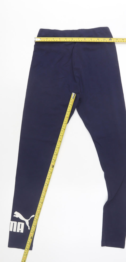Puma Women's Blue Size 10 Slim Fit Activewear Leggings
