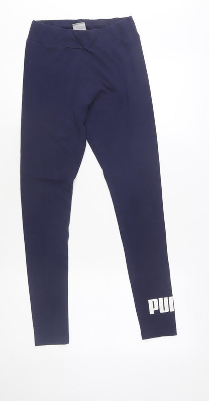 Puma Women's Blue Size 10 Slim Fit Activewear Leggings