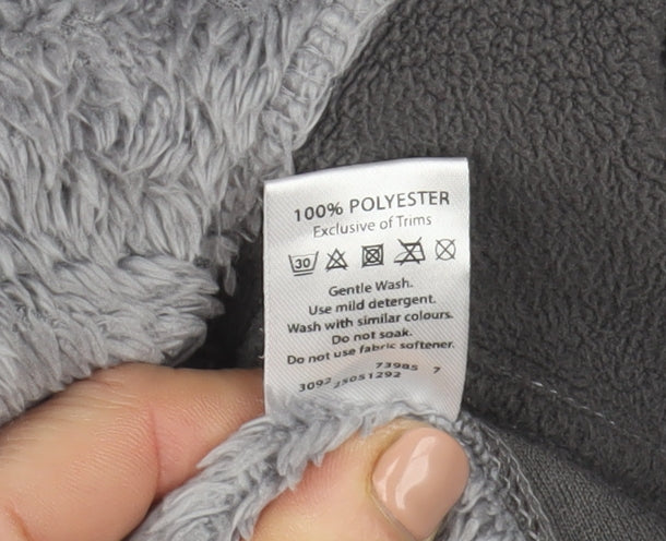 Crane Women’s Grey Hooded Full Zip Fleece Jacket Size 12