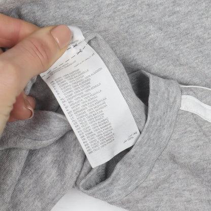 Adidas Mens Grey Long Sleeve Crew Neck Cotton Sports Top Size L