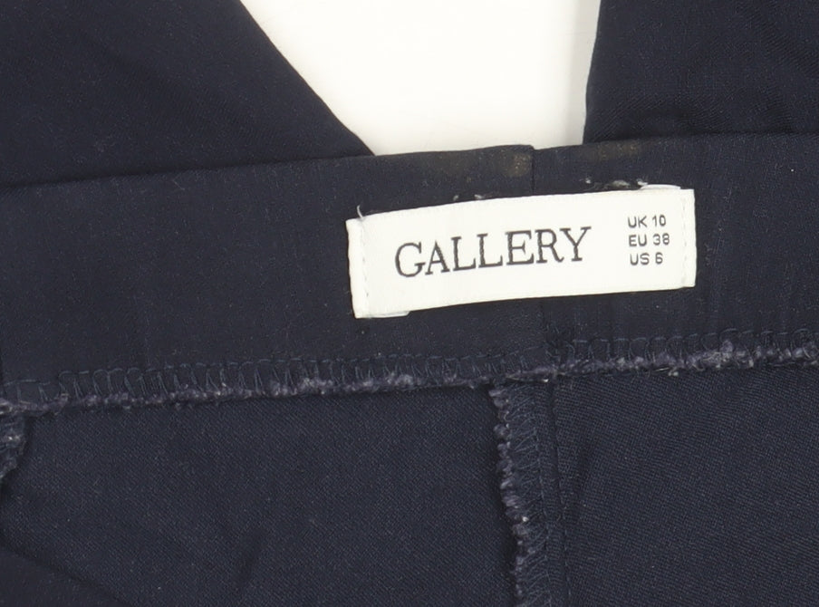 Womens UK Size 10 Gallery Slim Fit Business Casual Workwear Blue Trousers