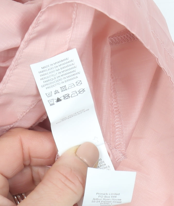 Primark Women’s Pink Lightweight Hooded Rain Coat Jacket Size S