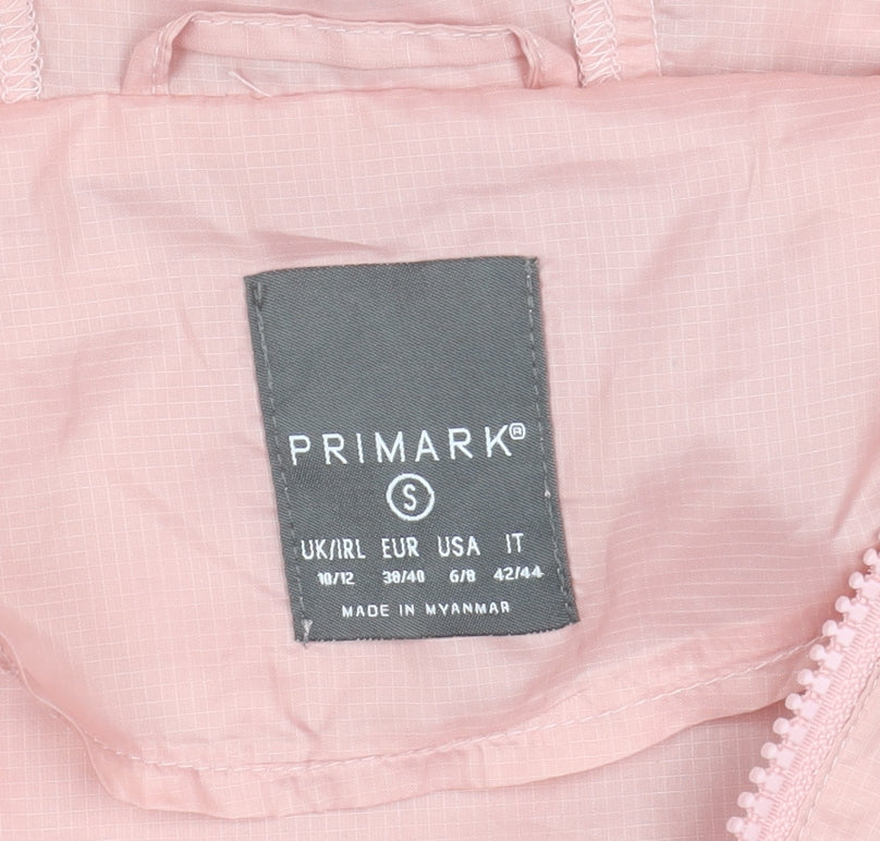 Primark Women’s Pink Lightweight Hooded Rain Coat Jacket Size S