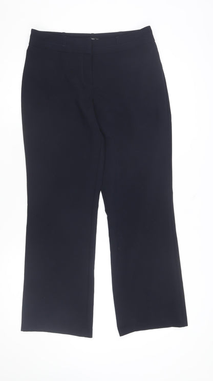 Womens UK Size 10 Dunnes Regular Fit Dress Pants Black Trousers