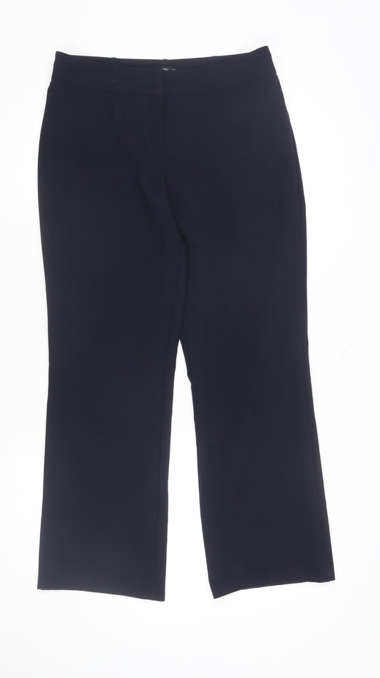 Womens UK Size 10 Dunnes Regular Fit Dress Pants Black Trousers