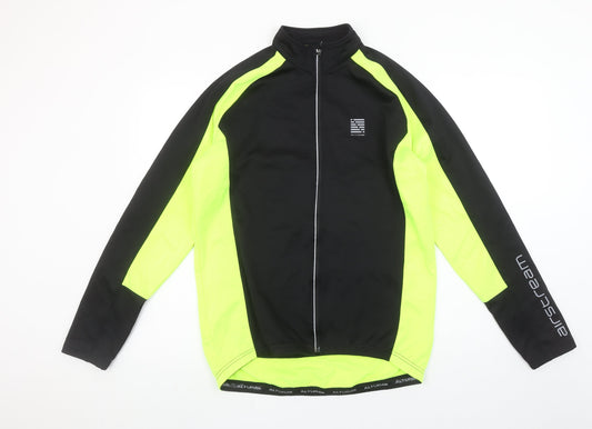 Altura Men's Black & Neon Yellow Cycling Track Jacket Size L