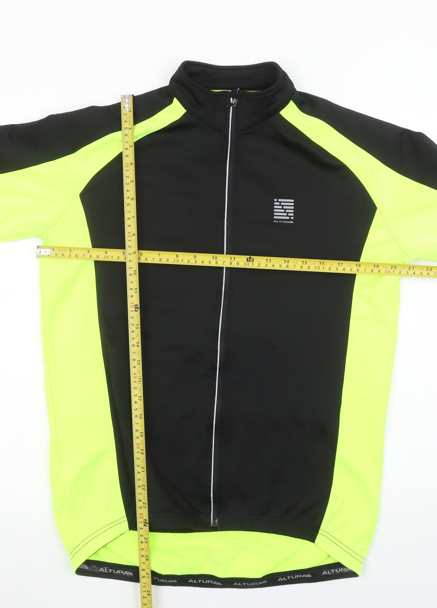 Altura Men's Black & Neon Yellow Cycling Track Jacket Size L