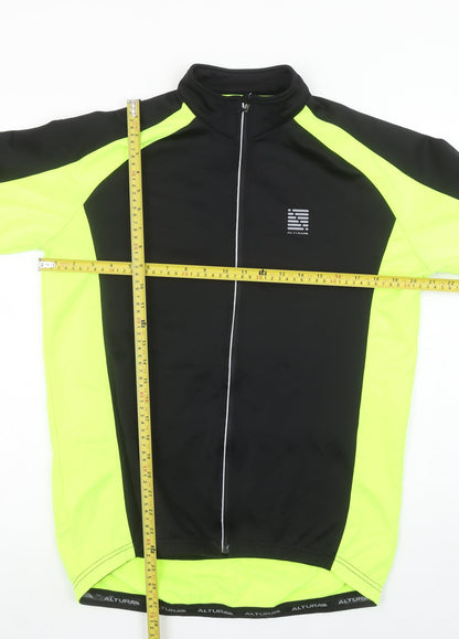 Altura Men's Black & Neon Yellow Cycling Track Jacket Size L