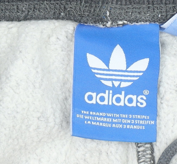 Adidas Men Grey Jogger Sweatpants L Fleece Lined Tapered Fit