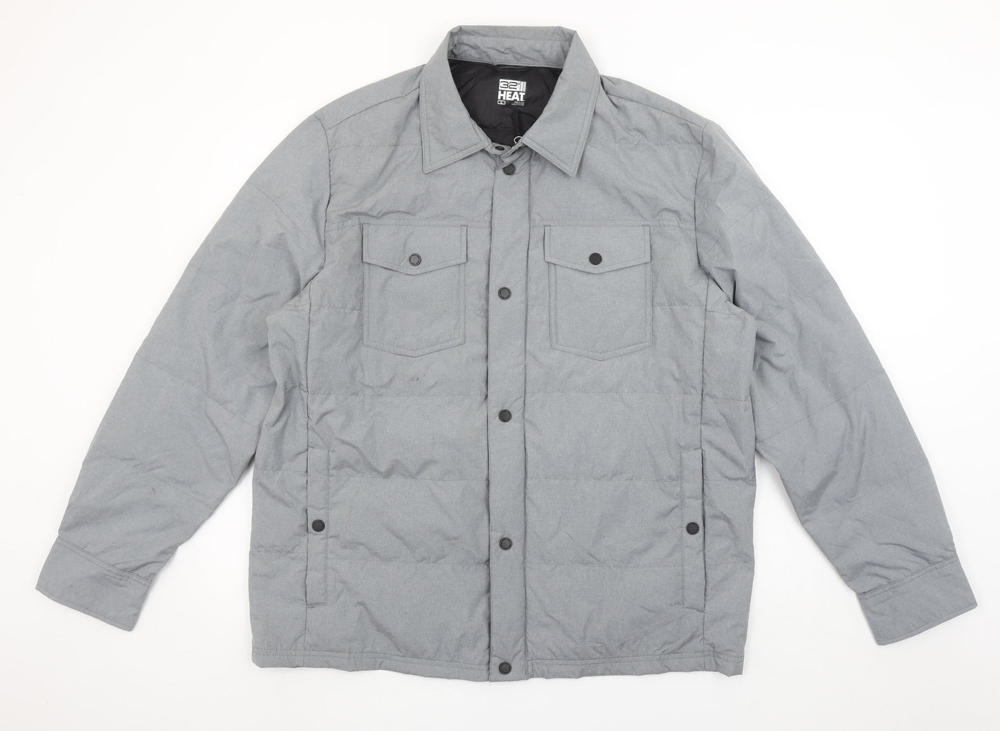 32 Degrees Men’s Grey L Puffer Jacket Down Insulated Mid-Length