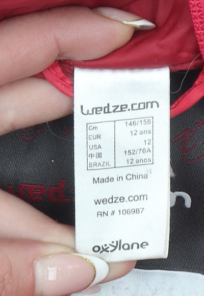 Girls UK Size 12 Years Wedze Red Puffer Jacket