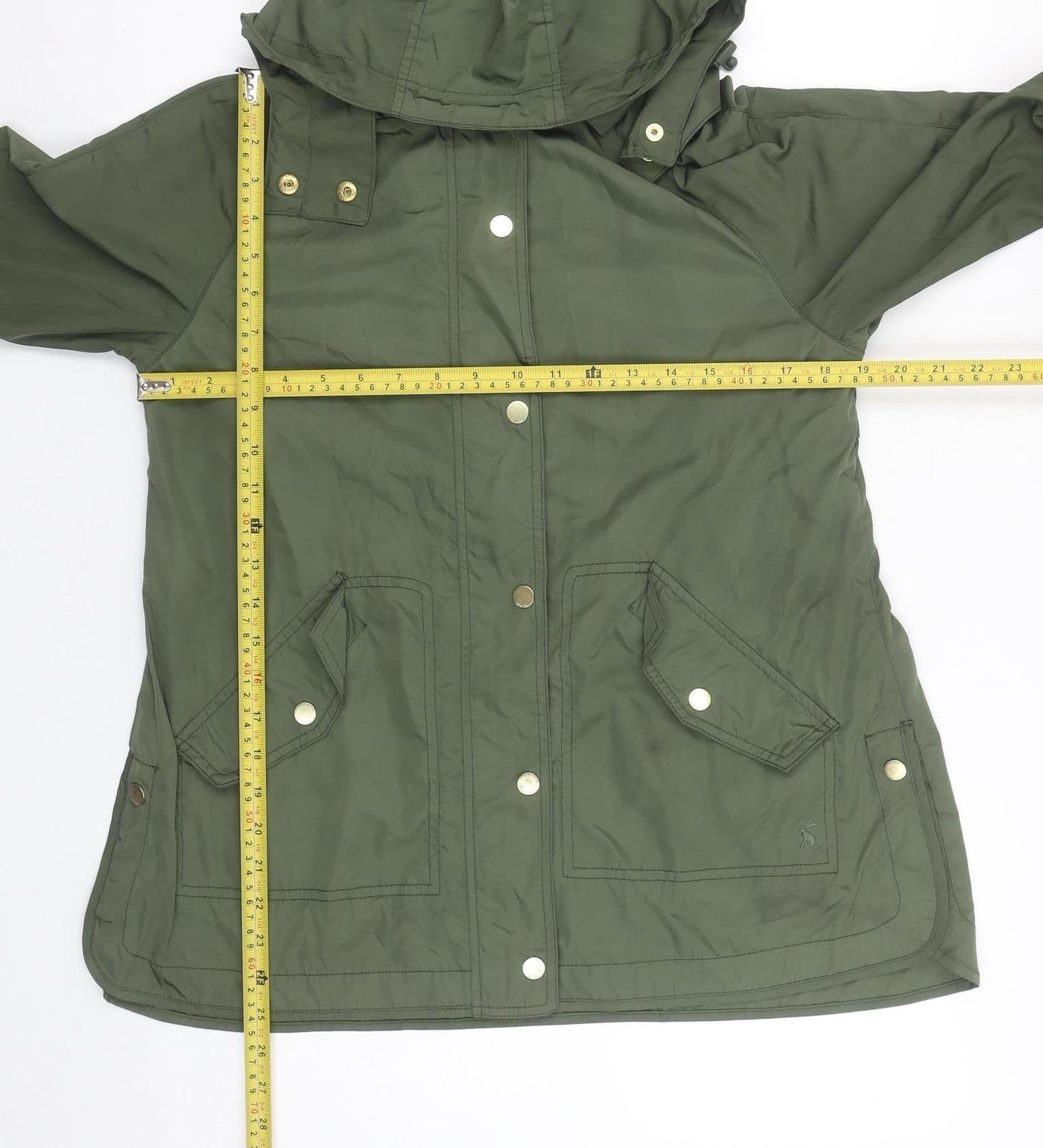 Joules Womens Green Hooded Parka Jacket Size 6 Polyester