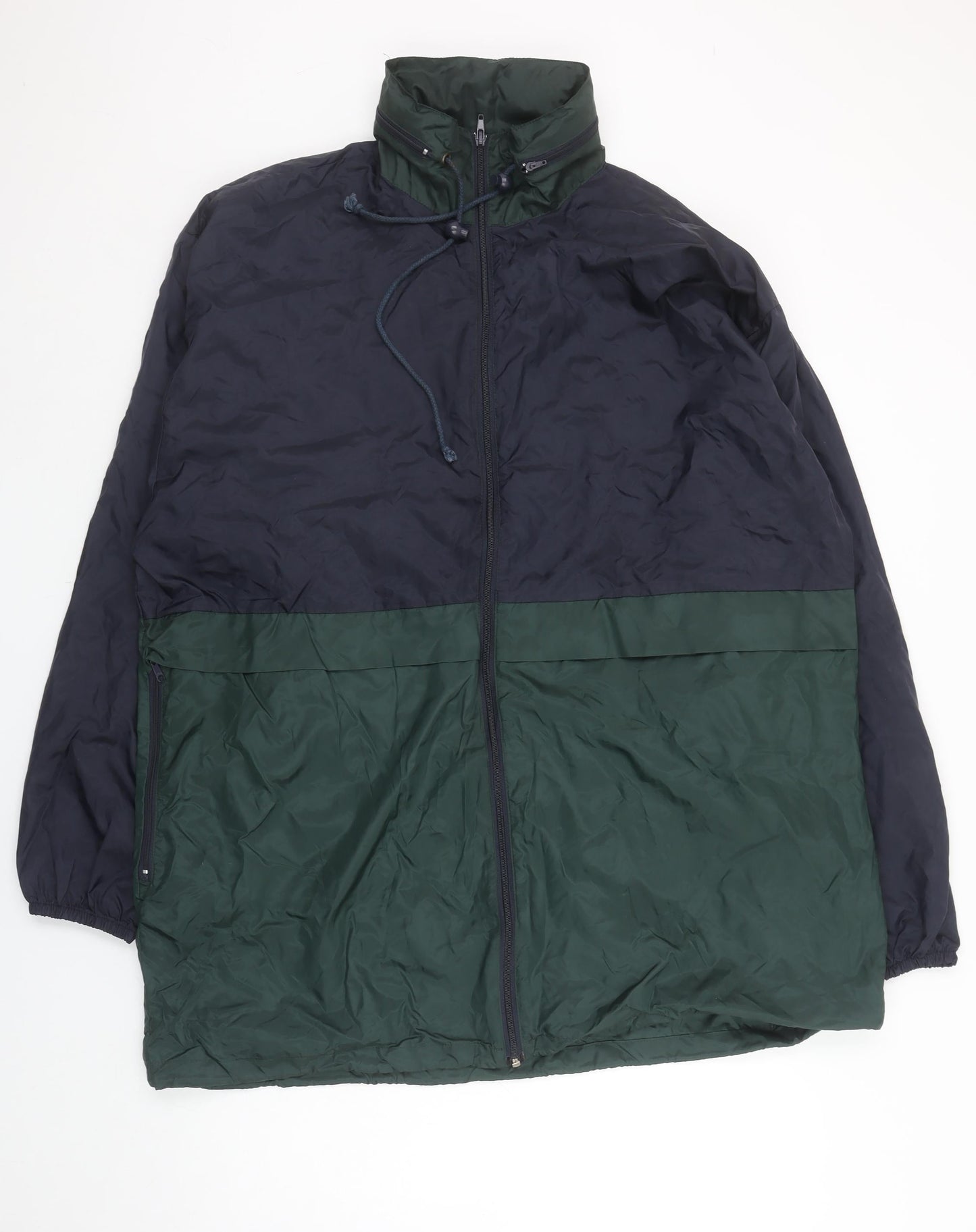 Mens UK Size XL New Territories Green Windbreaker Coat
