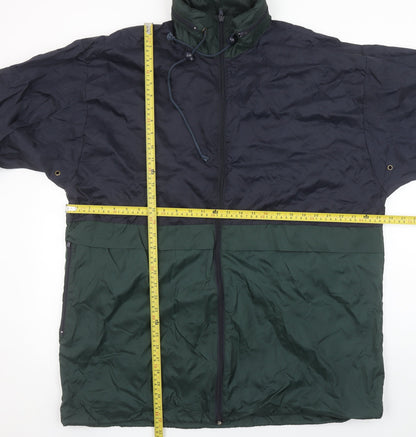 Mens UK Size XL New Territories Green Windbreaker Coat
