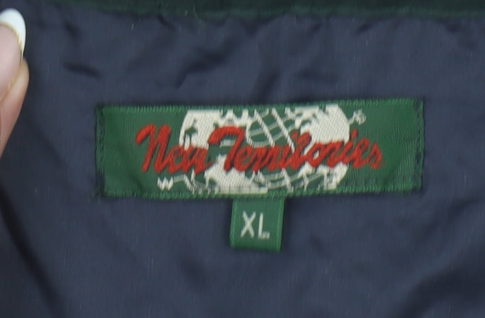 Mens UK Size XL New Territories Green Windbreaker Coat