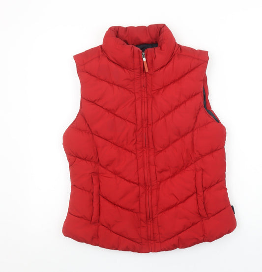 George Women's Red Puffer Waistcoat Size 12 Quilted Gilet