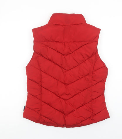 George Women's Red Puffer Waistcoat Size 12 Quilted Gilet