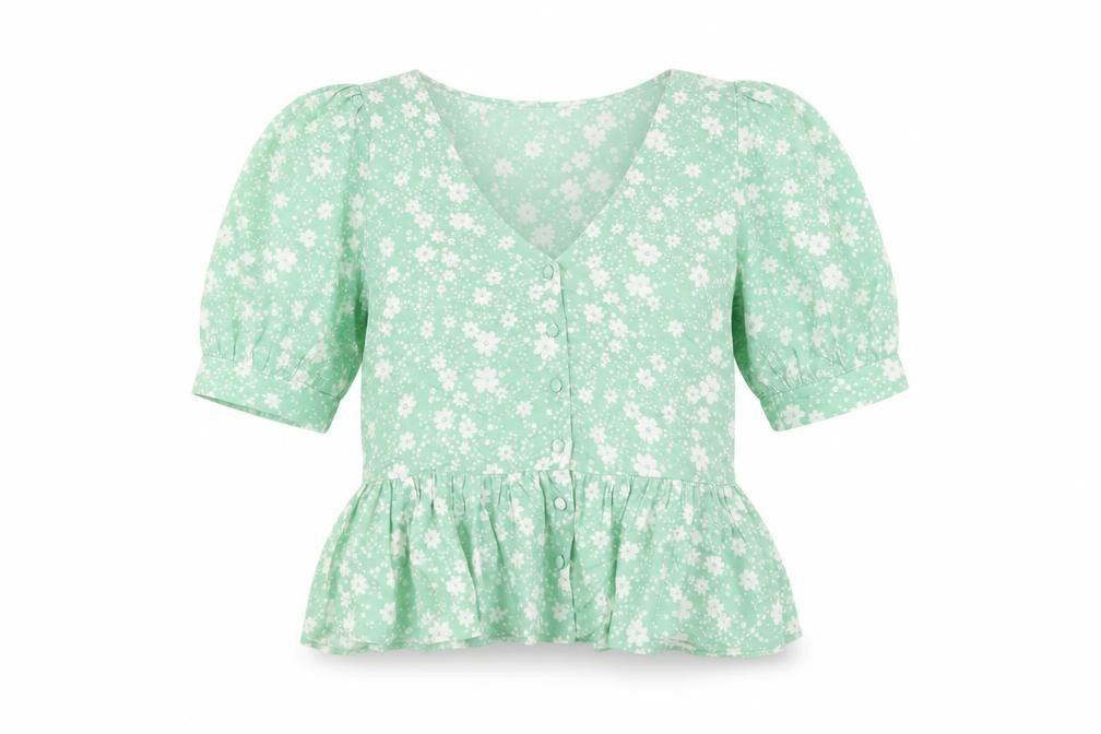Womens UK Size 10 New Look Green Tunic Blouse