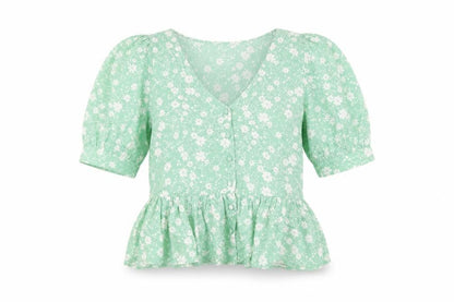 Womens UK Size 10 New Look Green Tunic Blouse