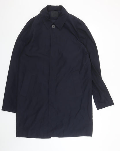 ASOS Men's Blue Mid-Length Rain Coat Size M 38in Polyester Lined