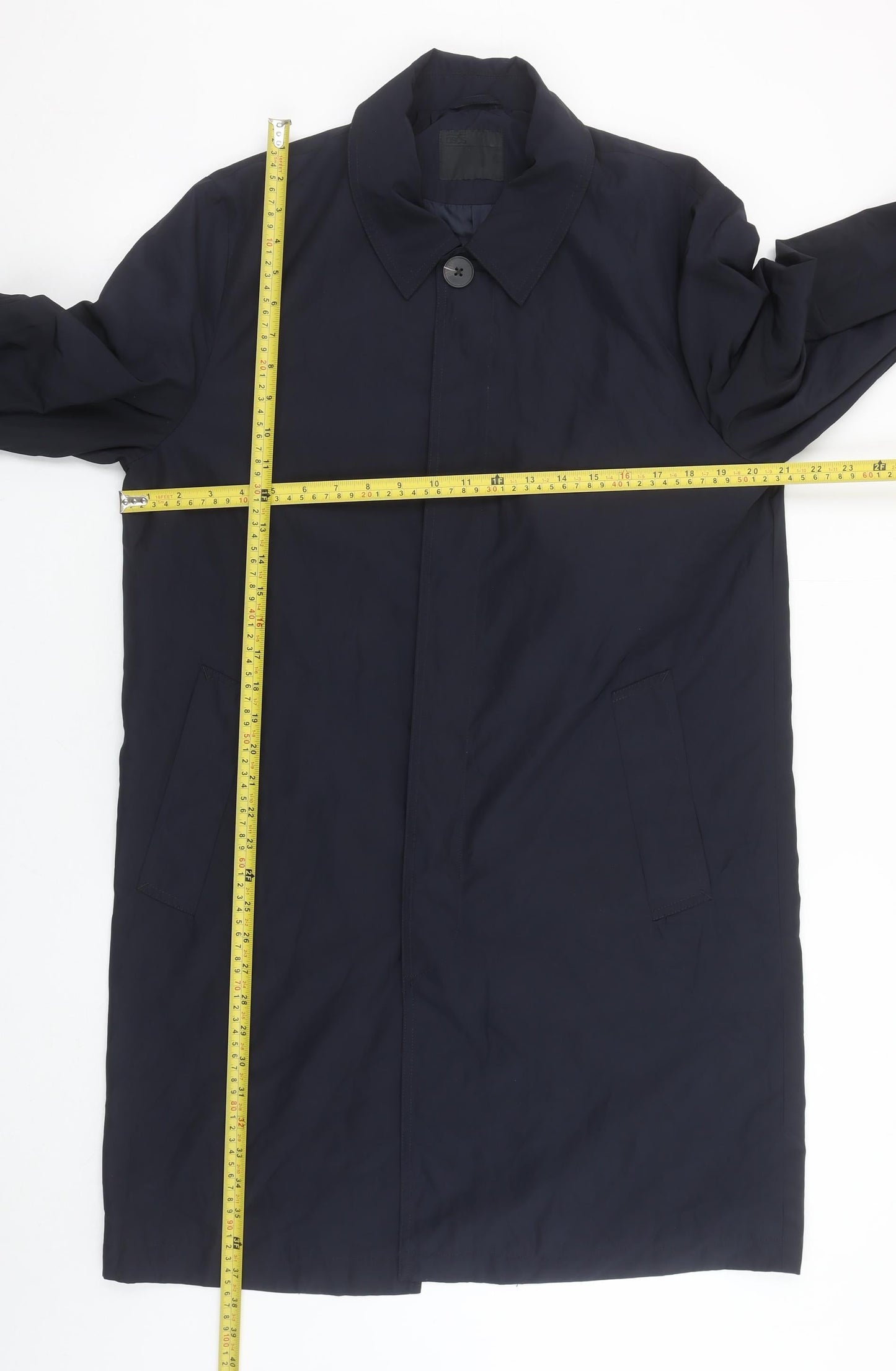 ASOS Men's Blue Mid-Length Rain Coat Size M 38in Polyester Lined