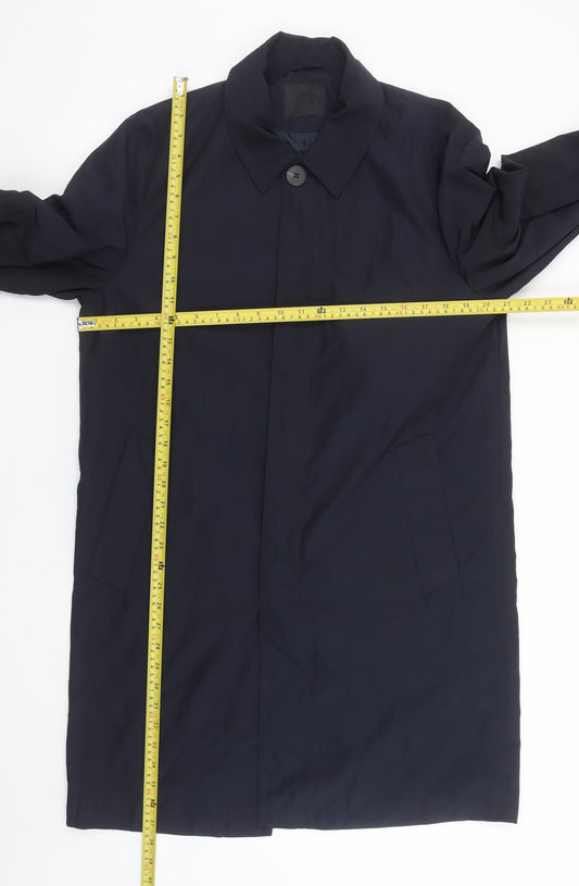 ASOS Men's Blue Mid-Length Rain Coat Size M 38in Polyester Lined