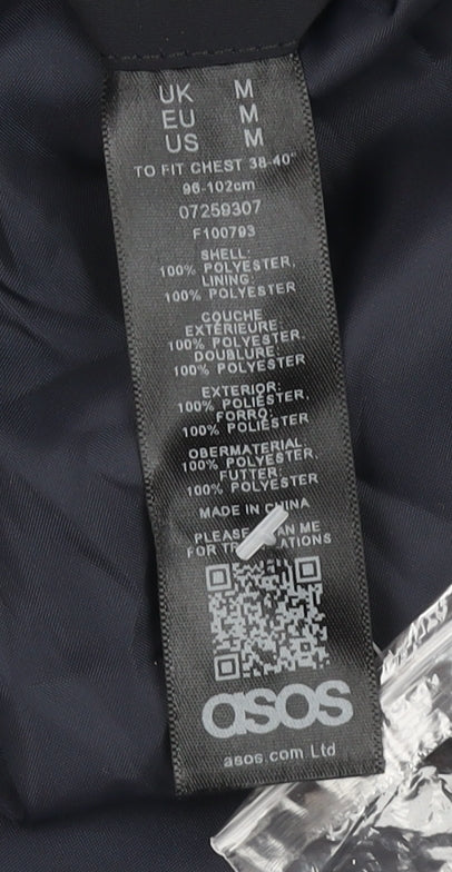 ASOS Men's Blue Mid-Length Rain Coat Size M 38in Polyester Lined