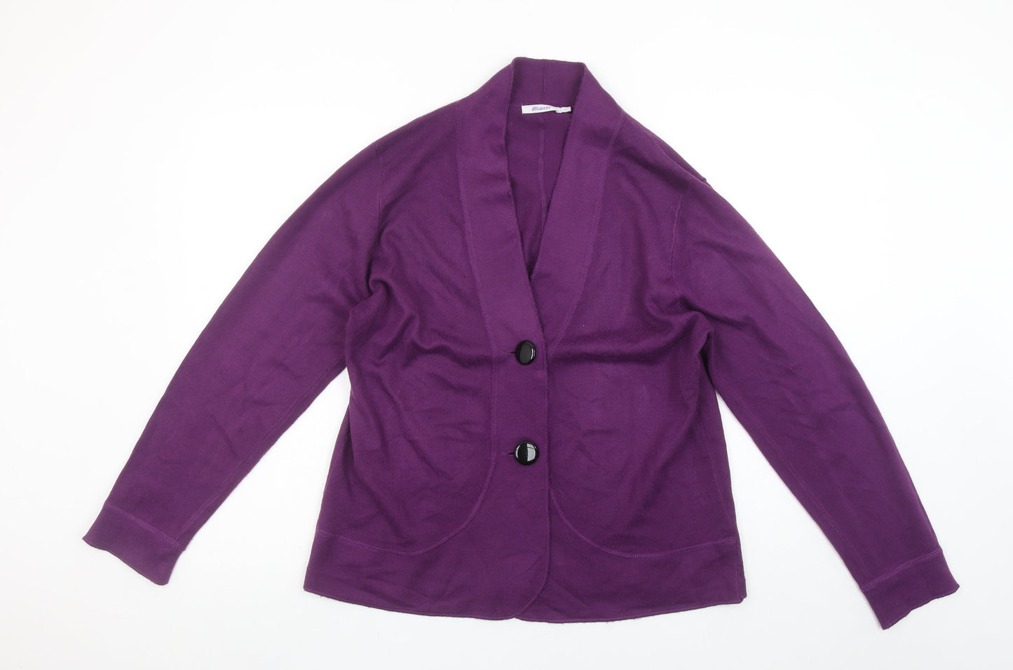 Damart Womens Purple Acrylic Knit Cardigan Size 14/16