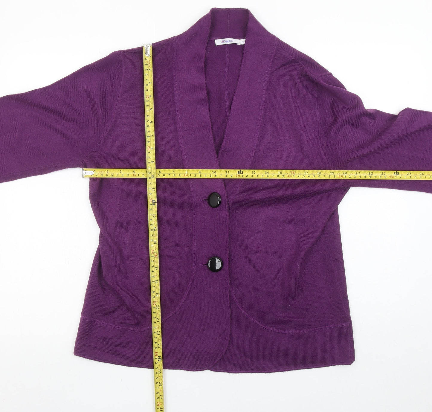 Damart Womens Purple Acrylic Knit Cardigan Size 14/16