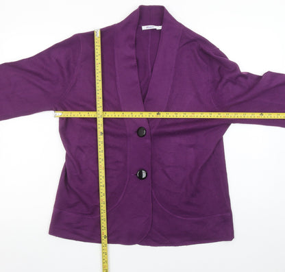 Damart Womens Purple Acrylic Knit Cardigan Size 14/16