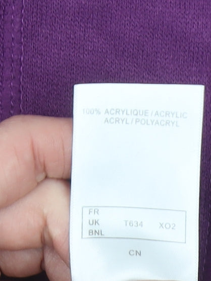 Damart Womens Purple Acrylic Knit Cardigan Size 14/16