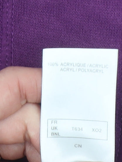 Damart Womens Purple Acrylic Knit Cardigan Size 14/16