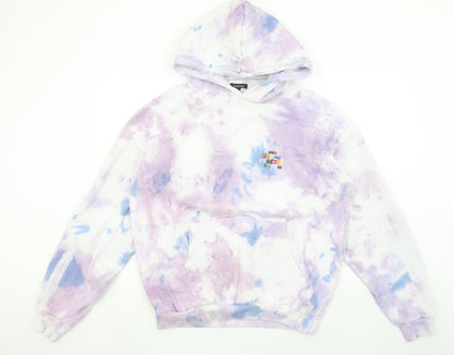 Boohoo Women’s Purple Tie Dye Pullover Hoodie Cotton Size M