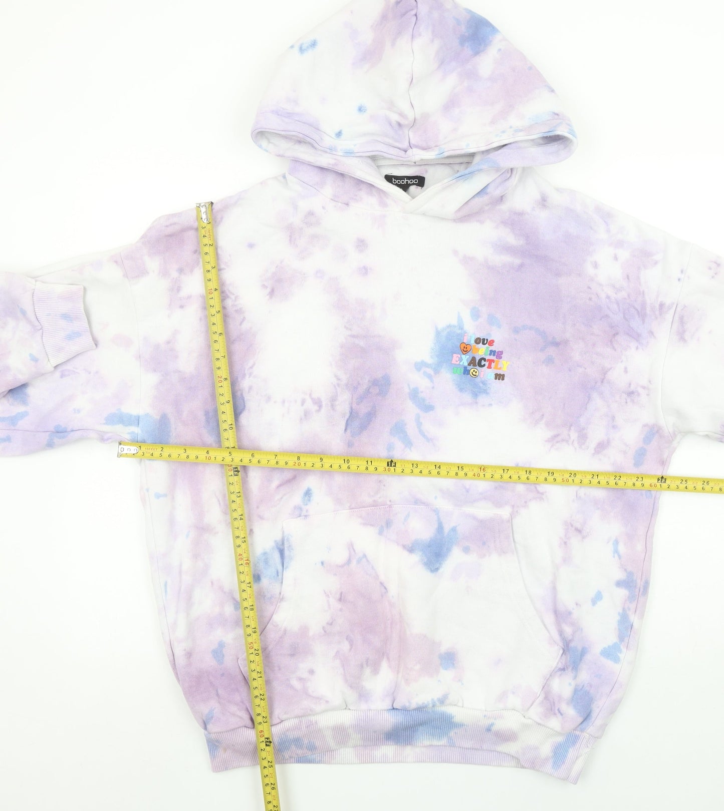Boohoo Women’s Purple Tie Dye Pullover Hoodie Cotton Size M