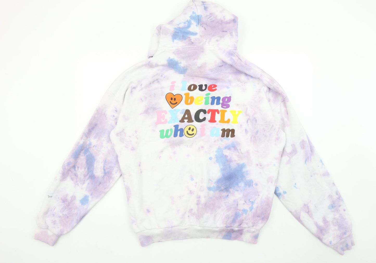 Boohoo Women’s Purple Tie Dye Pullover Hoodie Cotton Size M