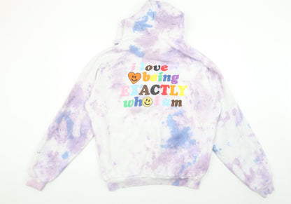 Boohoo Women’s Purple Tie Dye Pullover Hoodie Cotton Size M