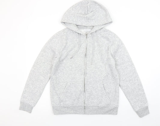 Womens UK Size S Papaya Grey Full Zip Hoodie