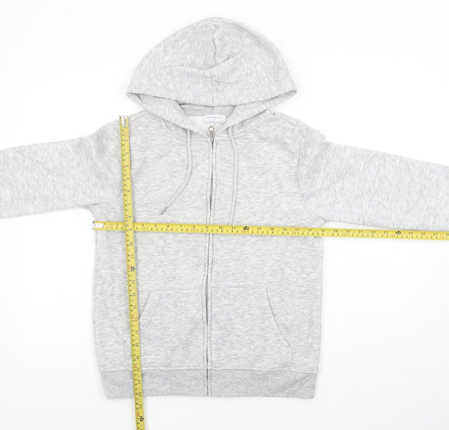 Womens UK Size S Papaya Grey Full Zip Hoodie