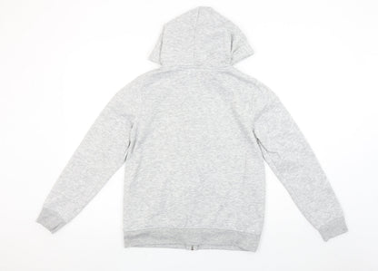 Womens UK Size S Papaya Grey Full Zip Hoodie