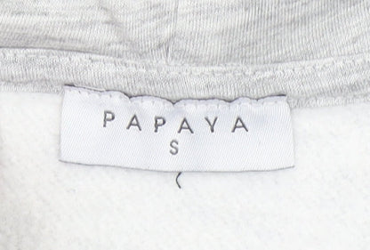 Womens UK Size S Papaya Grey Full Zip Hoodie