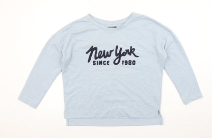 Womens UK Size S SPAO Blue Basic T-Shirt
