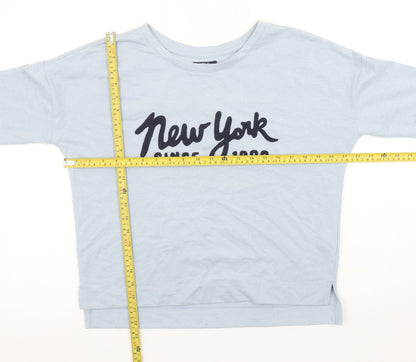 Womens UK Size S SPAO Blue Basic T-Shirt