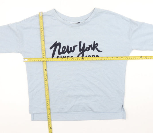 Womens UK Size S SPAO Blue Basic T-Shirt