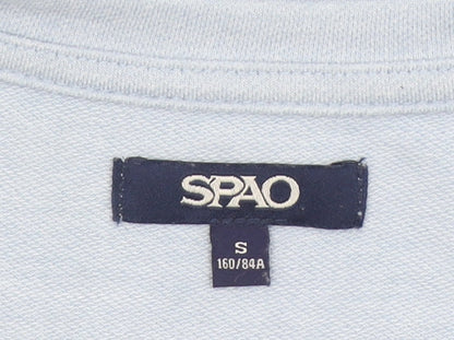 Womens UK Size S SPAO Blue Basic T-Shirt