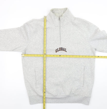 Mens UK Size M H&M Grey 1/4 Zip Sweatshirt