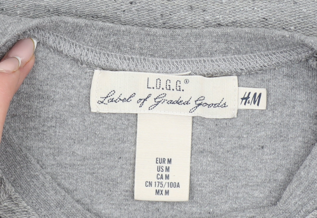 Mens UK Size M H&M Grey Pullover Sweatshirt