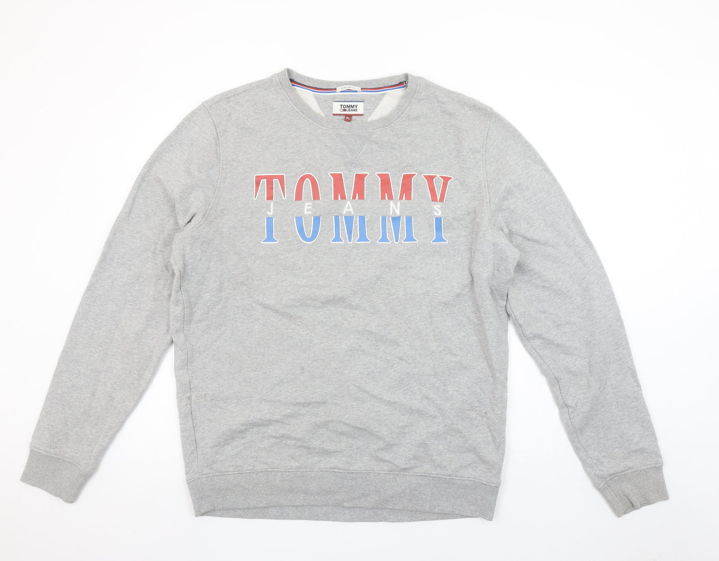 Mens UK Size XL Tommy Jeans Grey Pullover Sweatshirt