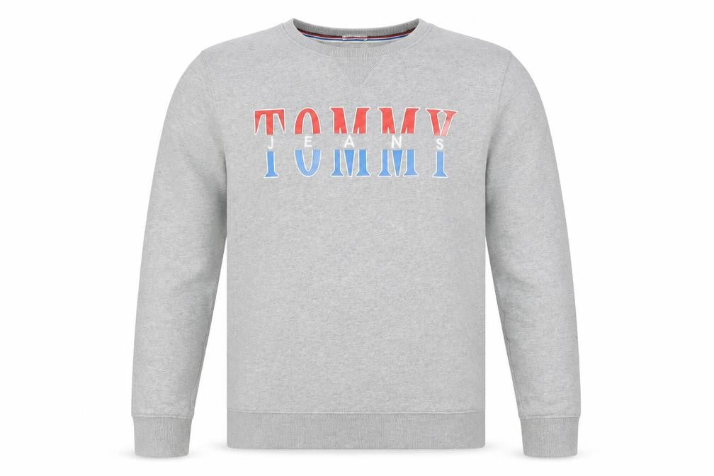 Mens UK Size XL Tommy Jeans Grey Pullover Sweatshirt