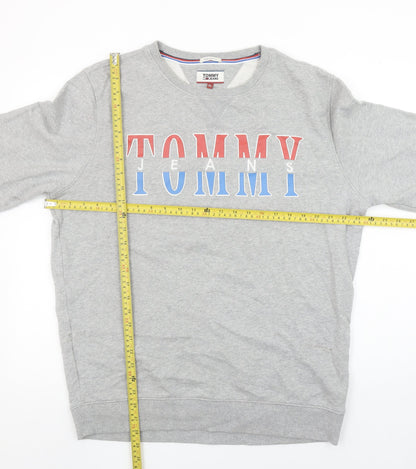 Mens UK Size XL Tommy Jeans Grey Pullover Sweatshirt