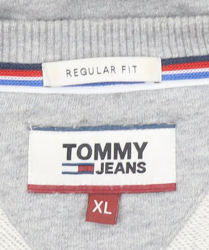 Mens UK Size XL Tommy Jeans Grey Pullover Sweatshirt